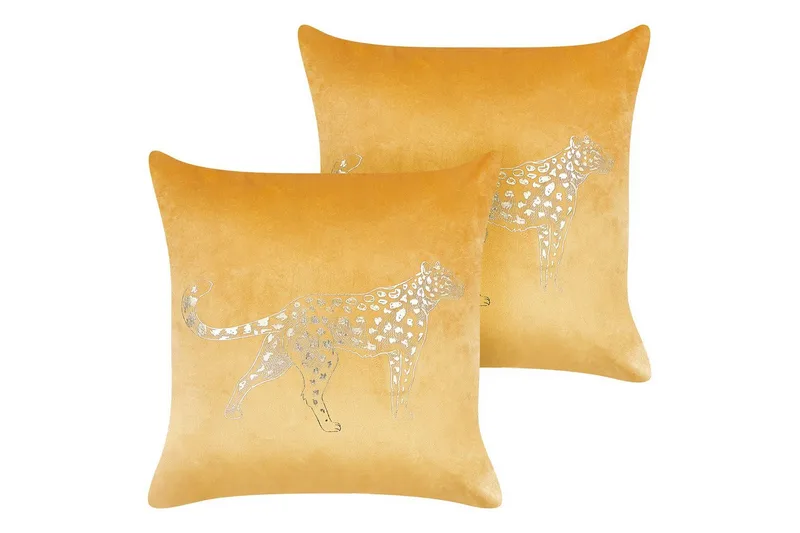 Prydnadskuddar Marula set om 2 Gul/Guld, Gul/Guld