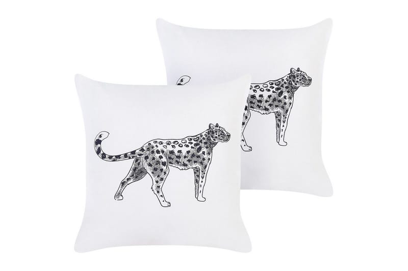 Prydnadskuddar Marula set om 2 Vit/Svart, Vit/Svart