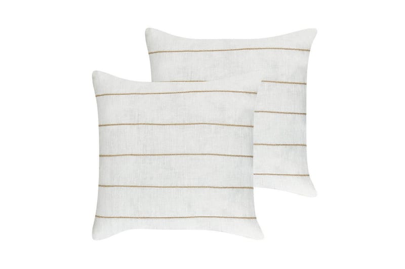 Prydnadskuddar Milas set om 2 Vit/Beige - Vit/Beige - Utemöbler & utemiljö - Dynor - Utomhuskuddar