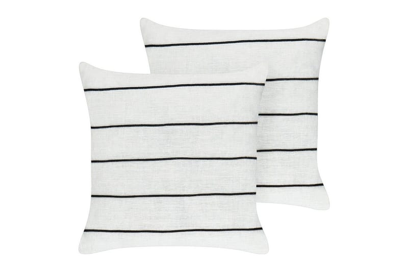 Prydnadskuddar Milas set om 2 Vit/Svart, Vit/Svart