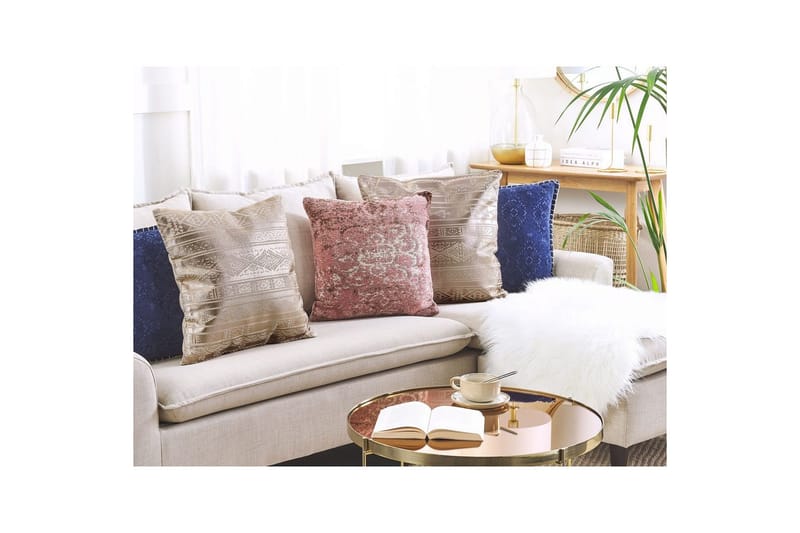 Prydnadskuddar Oujda set om 2 Rose guld - Rose guld - Utemöbler & utemiljö - Dynor - Utomhuskuddar