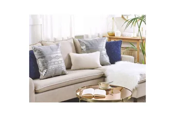 Prydnadskuddar Oujda set om 2 Silver - Silver - Utemöbler & utemiljö - Dynor - Utomhuskuddar