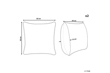 Prydnadskuddar Oujda set om 2 Silver - Silver - Utemöbler & utemiljö - Dynor - Utomhuskuddar