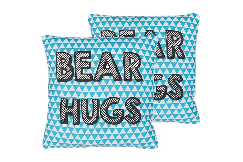 Prydnadskuddar Radzkot set om 2 Blå/vit/svart, Blå/vit/svart