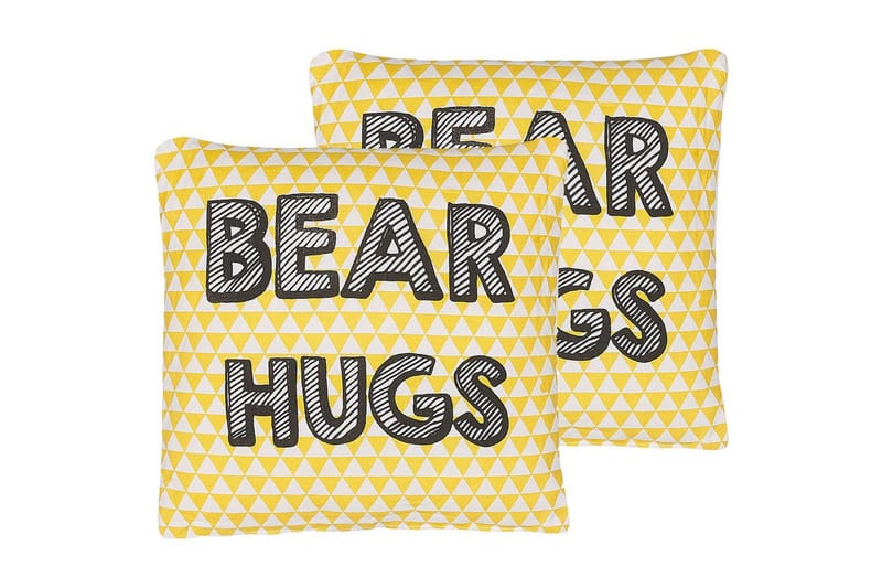 Prydnadskuddar Radzkot set om 2 Gul/Vit/Svart, Gul/Vit/Svart