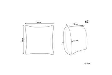 Prydnadskuddar Radzkot set om 2 Gul/Vit/Svart - Gul/Vit/Svart - Utemöbler & utemiljö - Dynor - Utomhuskuddar