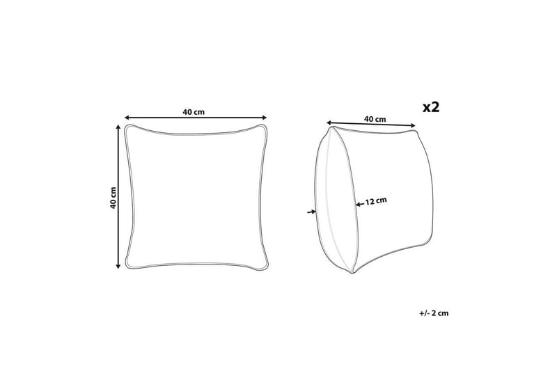 Prydnadskuddar Radzkot set om 2 Gul/Vit/Svart - Gul/Vit/Svart - Utemöbler & utemiljö - Dynor - Utomhuskuddar