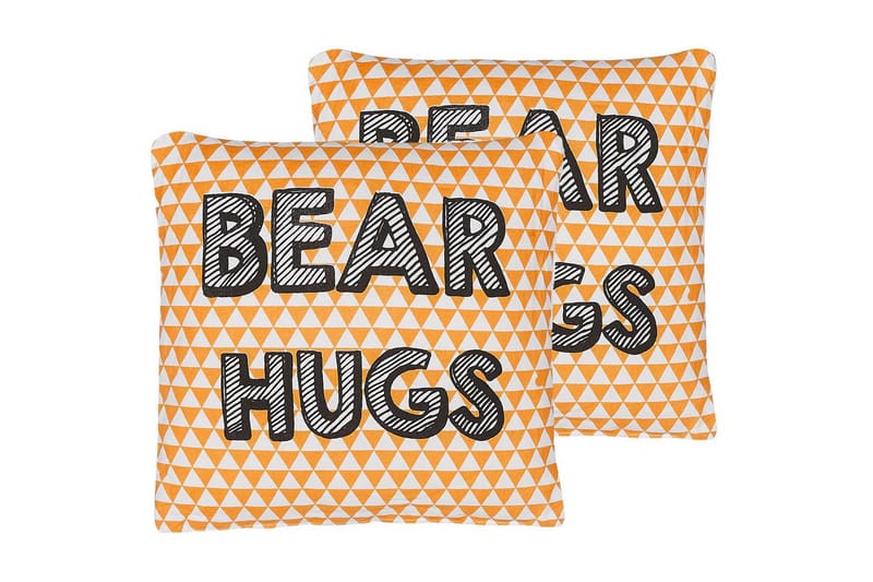 Prydnadskuddar Radzkot set om 2 Orange/Vit/Svart, Orange/Vit/Svart