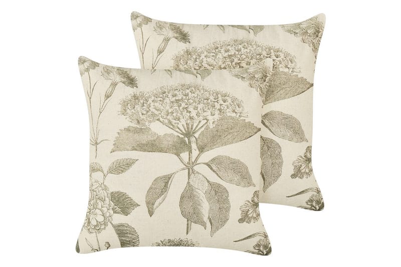 Prydnadskuddar Rosemary set om 2 Beige/Grön - Beige/Grön - Utemöbler & utemiljö - Dynor - Utomhuskuddar