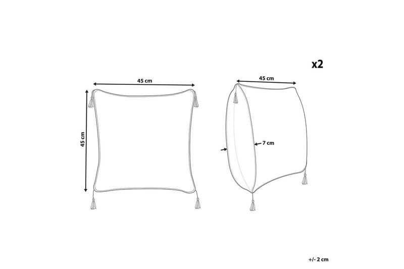 Prydnadskuddar Schefflera set om 2 Fyrkantig - Fyrkantig - Utemöbler & utemiljö - Dynor - Utomhuskuddar