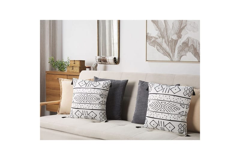 Prydnadskuddar Schefflera set om 2 Fyrkantig - Fyrkantig - Utemöbler & utemiljö - Dynor - Utomhuskuddar