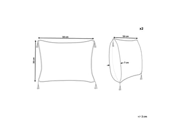 Prydnadskuddar Schefflera set om 2 Rektangulär - Rektangulär - Utemöbler & utemiljö - Dynor - Utomhuskuddar
