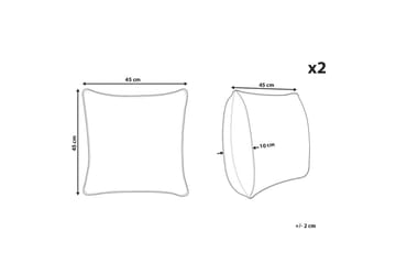 Prydnadskuddar Sven set om 2 Vit/Svart, Fyrkantig - Vit/Svart, Fyrkantig - Utemöbler & utemiljö - Dynor - Utomhuskuddar