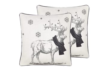 Prydnadskuddar Sven set om 2 Vit/Svart, Fyrkantig - Vit/Svart, Fyrkantig - Utemöbler & utemiljö - Dynor - Utomhuskuddar