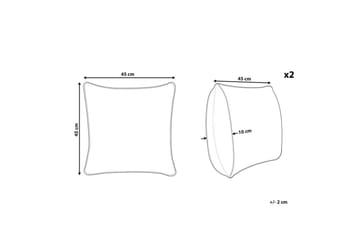 Prydnadskuddar Talinum set om 2 Beige/gul/brun/vit - Beige/gul/brun/vit - Utemöbler & utemiljö - Dynor - Utomhuskuddar