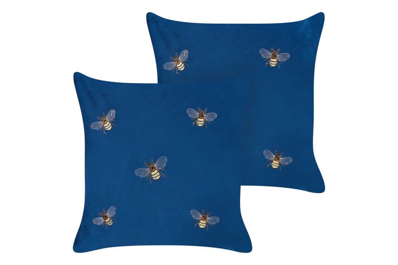 Prydnadskuddar Talinum set om 2 Blå/gul/brun/vit, Blå/gul/brun/vit