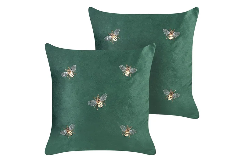 Prydnadskuddar Talinum set om 2 Grön/gul/brun/vit, Grön/gul/brun/vit