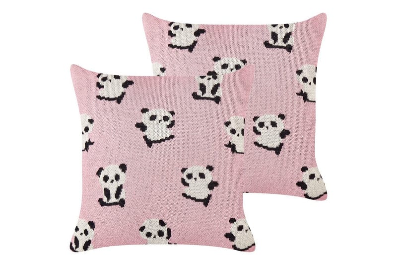 Prydnadskuddar Talokan set om 2 Rosa/svart/vit, Rosa/svart/vit