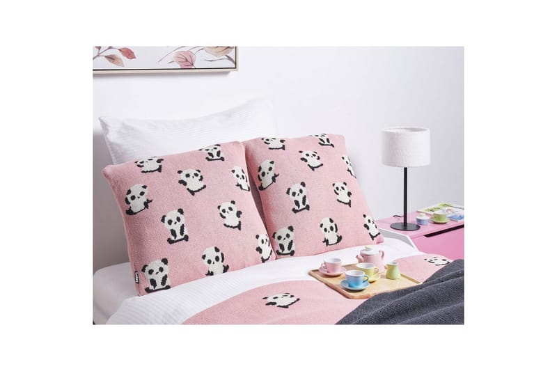 Prydnadskuddar Talokan set om 2 Rosa/svart/vit - Rosa/svart/vit - Utemöbler & utemiljö - Dynor - Utomhuskuddar