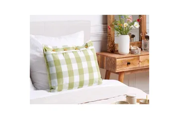 Prydnadskuddar Tamnine Grön/Vit, Rektangulär - Grön/Vit, Rektangulär - Utemöbler & utemiljö - Dynor - Utomhuskuddar