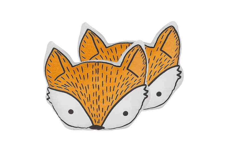 Prydnadskuddar Vadodara set om 2 Orange/Vit/Svart, Orange/Vit/Svart