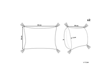 Prydnadskuddar Valvaria set om 2 Röd - Röd - Textil & mattor - Kudde & kuddfodral - Prydnadskudde & soffkudde