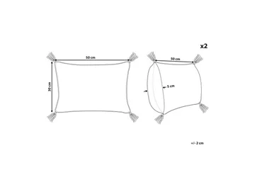 Prydnadskuddar Valvaria set om 2 Röd - Röd - Textil & mattor - Kudde & kuddfodral - Prydnadskudde & soffkudde