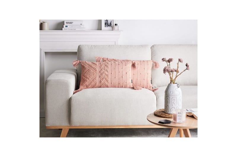 Prydnadskuddar Valvaria set om 2 Rosa - Rosa - Textil & mattor - Kudde & kuddfodral - Prydnadskudde & soffkudde