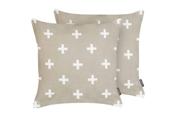 Prydnadskuddar Velleia set om 2 Beige/vit - Beige/vit - Utemöbler & utemiljö - Dynor - Övriga dynor