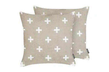 Prydnadskuddar Velleia set om 2 Beige/vit - Beige/vit - Textil & mattor - Kudde & kuddfodral - Prydnadskudde & soffkudde