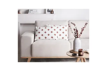 Prydnadskuddar Velleia set om 2 Vit/Röd - Vit/Röd - Textil & mattor - Kudde & kuddfodral - Prydnadskudde & soffkudde