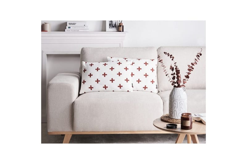 Prydnadskuddar Velleia set om 2 Vit/Röd - Vit/Röd - Textil & mattor - Kudde & kuddfodral - Prydnadskudde & soffkudde