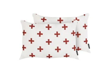 Prydnadskuddar Velleia set om 2 Vit/Röd - Vit/Röd - Textil & mattor - Kudde & kuddfodral - Prydnadskudde & soffkudde