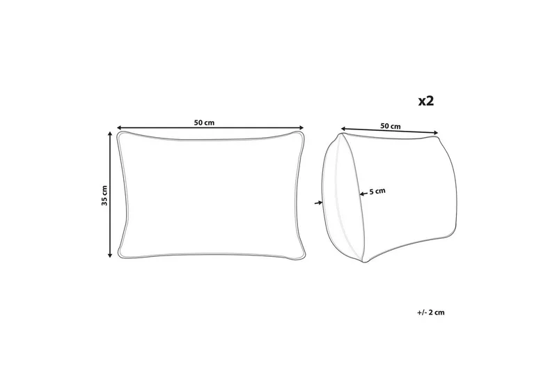 Prydnadskuddar Velleia set om 2 Vit/Röd - Vit/Röd - Textil & mattor - Kudde & kuddfodral - Prydnadskudde & soffkudde