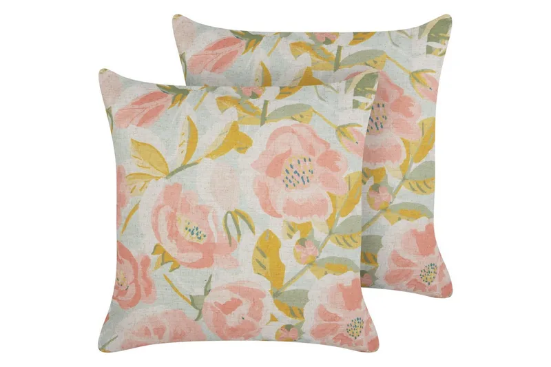 Prydnadskuddar Zahriye set om 2 Rosa/Blå/Grön, Rosa/Blå/Grön
