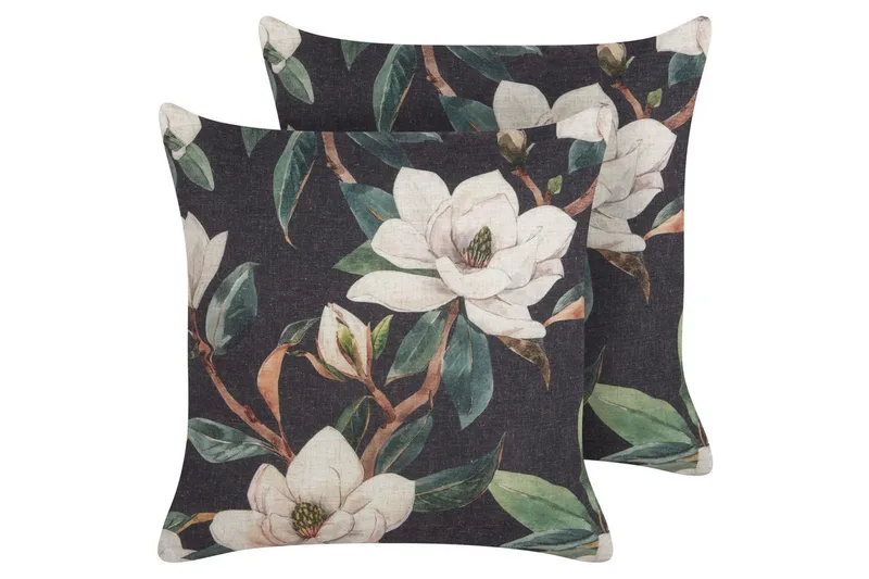 Prydnadskuddar Zahriye set om 2 Svart/Flerfärgad, Svart/Flerfärgad