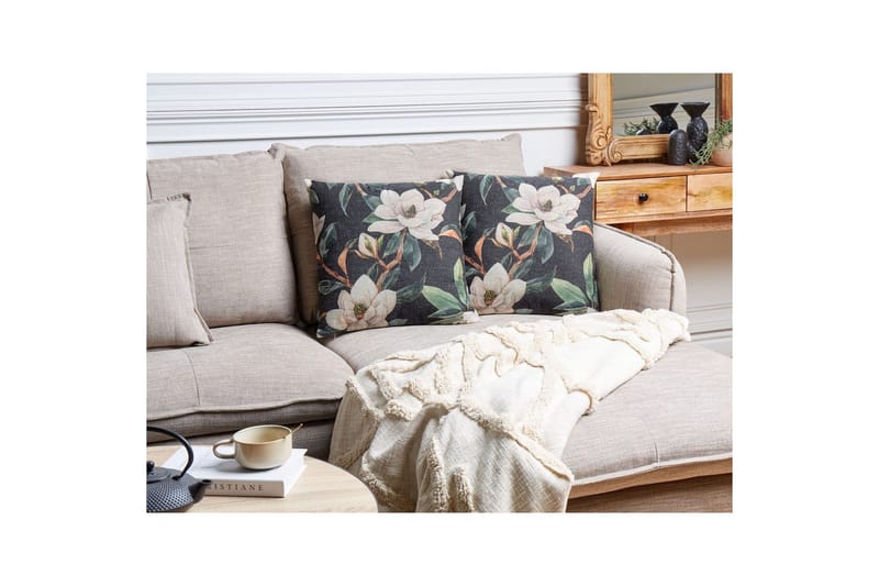 Prydnadskuddar Zahriye set om 2 Svart/Flerfärgad - Svart/Flerfärgad - Utemöbler & utemiljö - Dynor - Utomhuskuddar