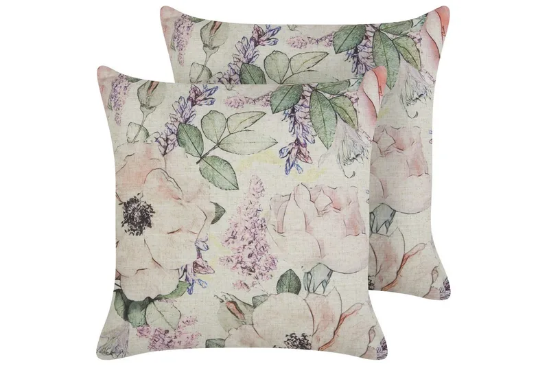 Prydnadskuddar Zahriye set om 2 Violett/flerfärgad, Violett/flerfärgad