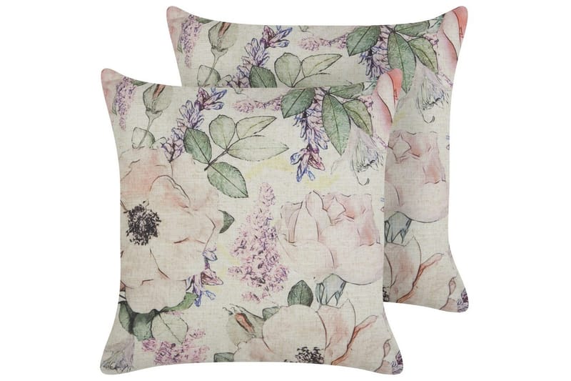 Prydnadskuddar Zahriye set om 2 Violett/flerfärgad, Violett/flerfärgad