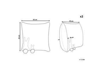 Prydnadskuddar Phlox set om 2 - Utemöbler & utemiljö - Dynor - Utomhuskuddar