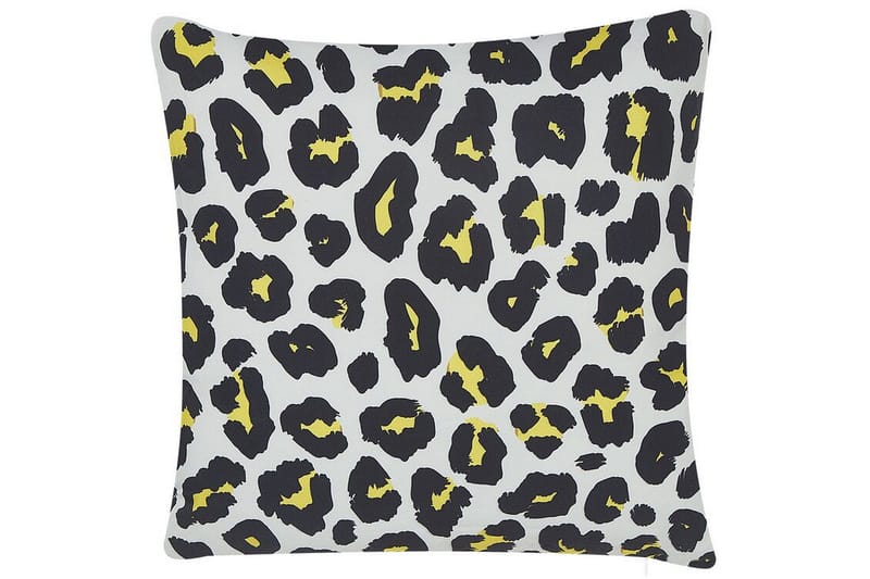 Runge Utomhuskudde 45x45 cm, Vit/Svart/Gul