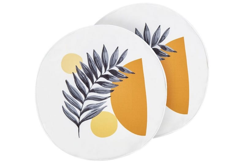 Saguenay Utomhuskudde 40 cm Rund - Vit/Svart/Orange/Gul - Utemöbler & utemiljö - Dynor - Utomhuskuddar