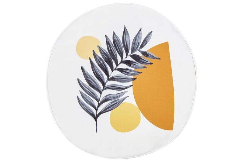 Saguenay Utomhuskudde 40 cm Rund, Vit/Svart/Orange/Gul