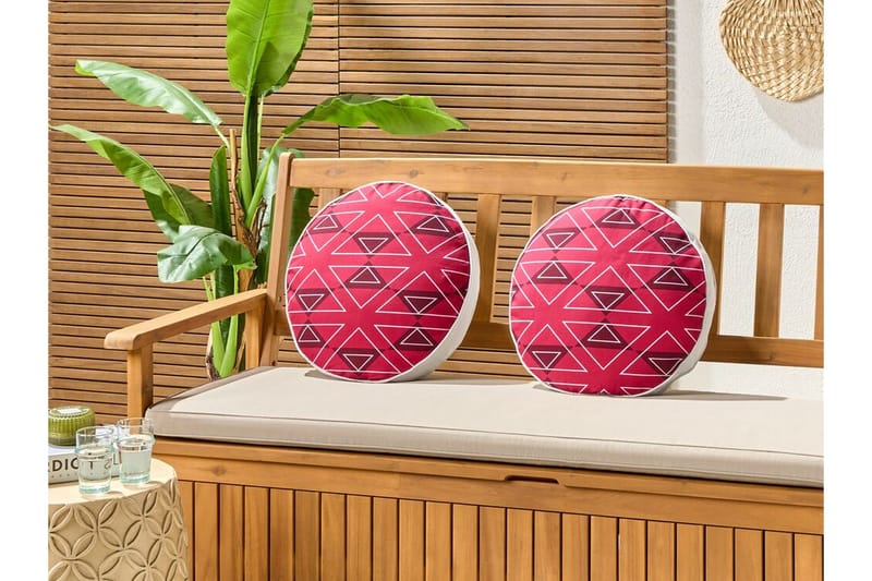 Santa Rosa Utomhuskudde 40 cm Rund - Rosa/Vit - Utemöbler & utemiljö - Dynor - Utomhuskuddar