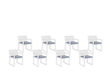 Dyna till trädgårdsstol 8 st blå SASSARI - Blå - Utemöbler & utemiljö - Dynor - Sittdyna & ryggdyna utemöbler