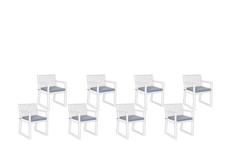 Dyna till trädgårdsstol 8 st blå SASSARI - Blå - Utemöbler & utemiljö - Dynor - Sittdyna & ryggdyna utemöbler