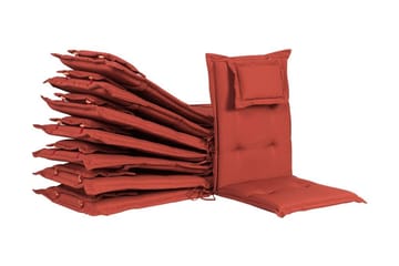 Wilhelmina Dyna till Trädgårdsstol 8-pack - Röd - Utemöbler & utemiljö - Dynor - Sittdyna & ryggdyna utemöbler