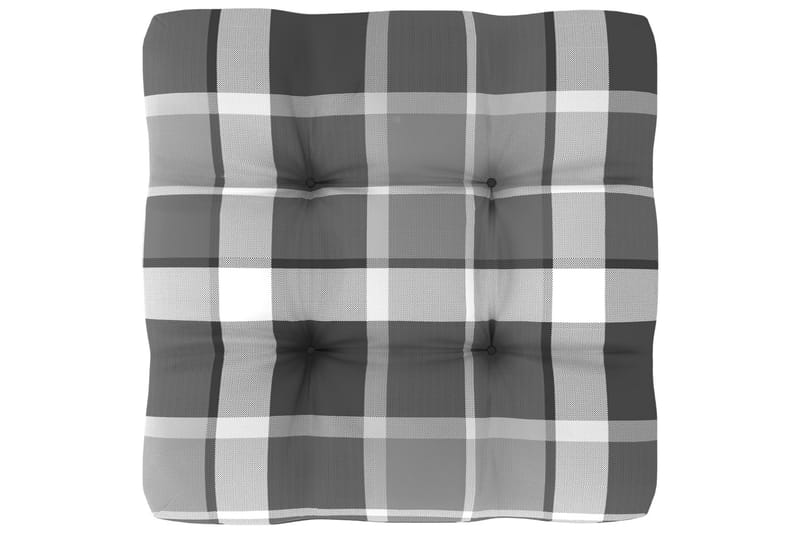 Dyna till pallsoffa grått rutmönster 50x50x10 cm - Flerfärgad - Soffdyna & bänkdyna utemöbler