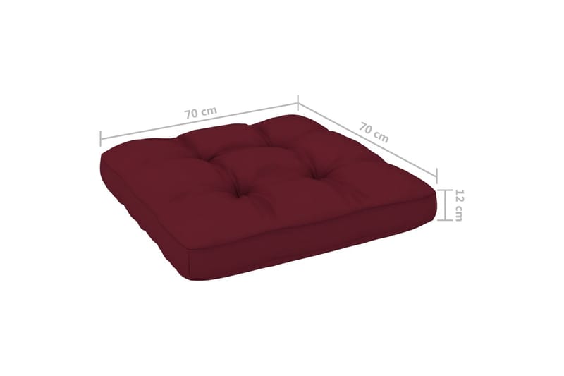 Dyna till pallsoffa vinröd 70x70x10 cm - Röd - Soffdyna & bänkdyna utemöbler