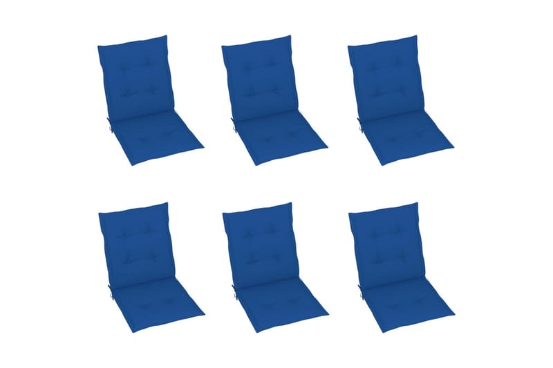 Dynor för trädgårdsstolar 6 st kungsblå 100x50x4 cm - Blå - Sittdyna & ryggdyna utemöbler